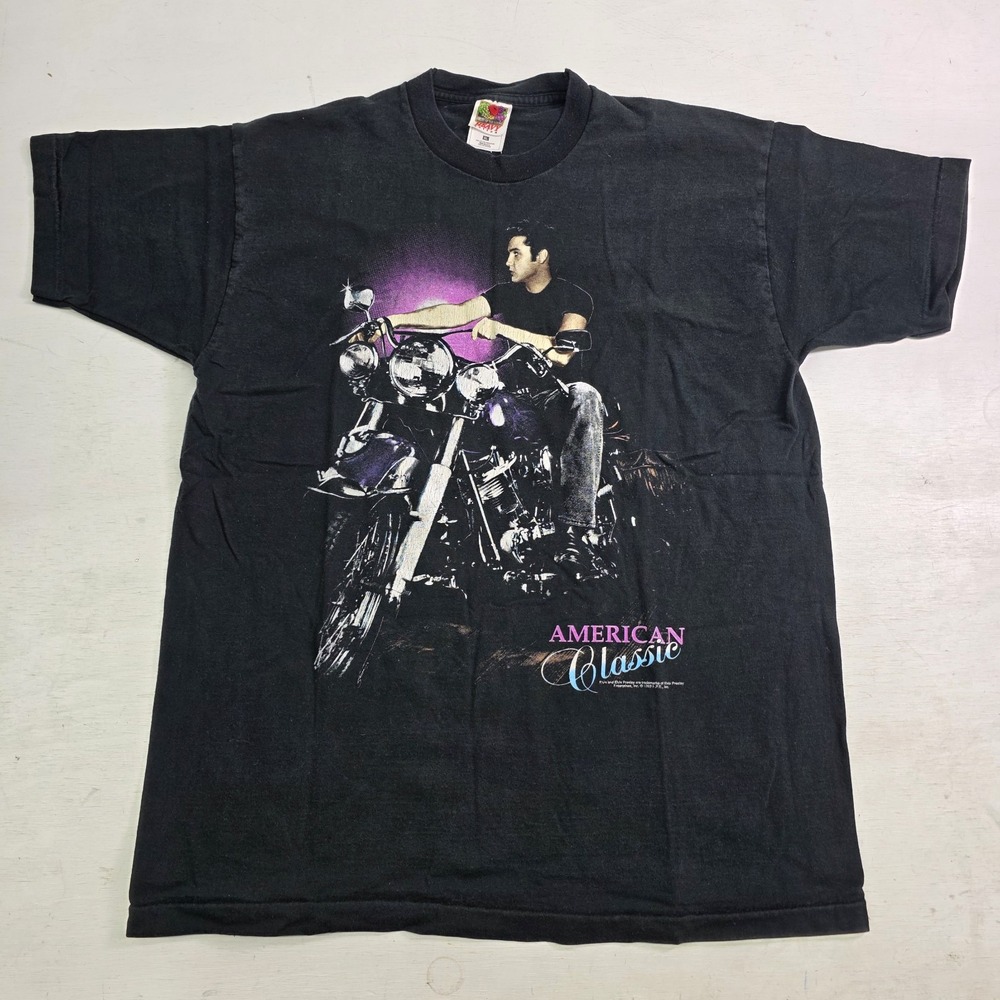 Vintage Elvis Presley American Classic Motorcycle‎ USA Made T-Shirt 90s XL 1992
